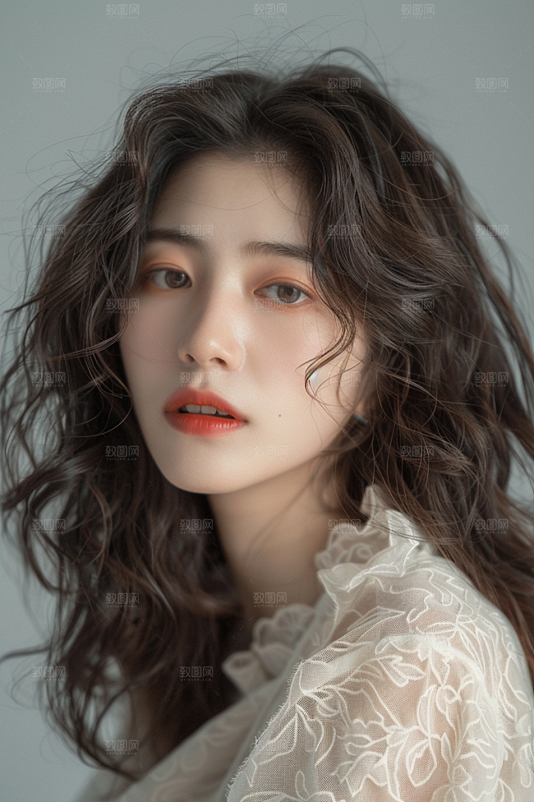 妆造发型人物美妆摄影图