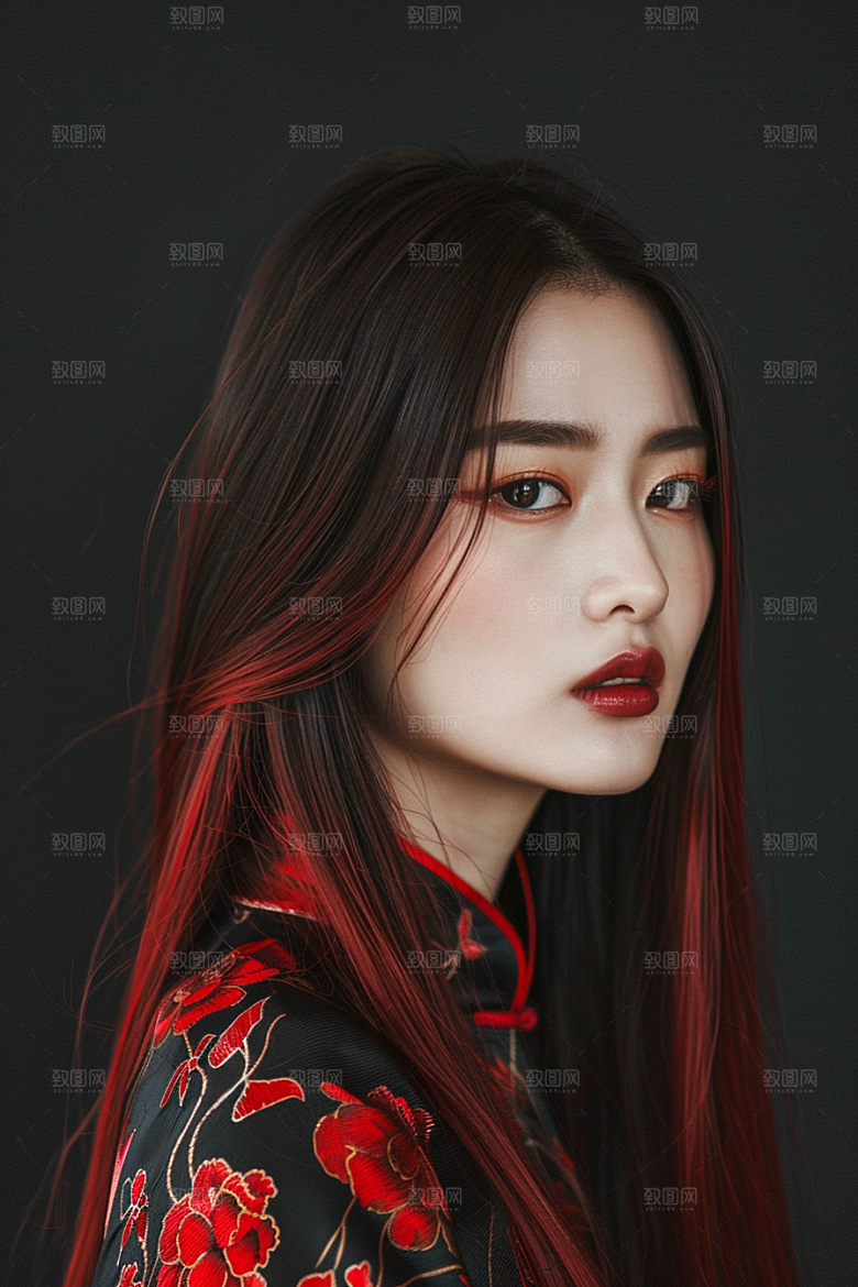 妆造发型艺术写真摄影图