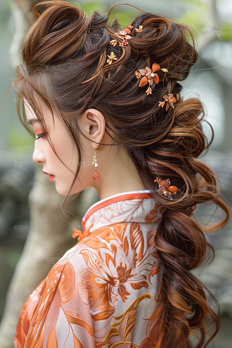 妆造发型美妆造型写真摄影图