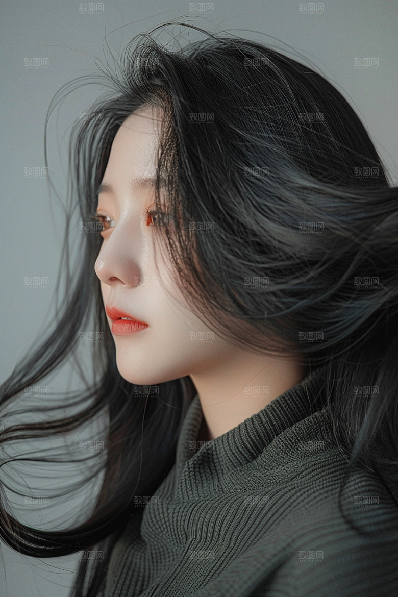 妆造发型唯美写真摄影图