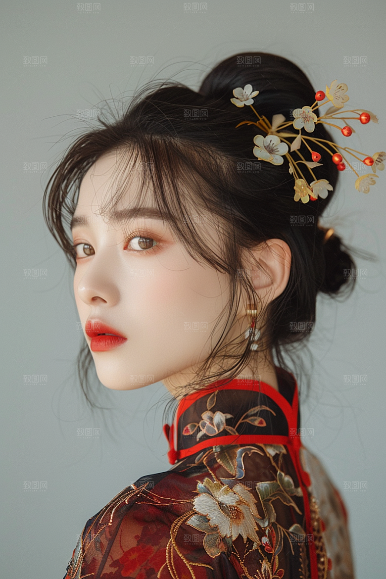 妆造发型唯美人物摄影图