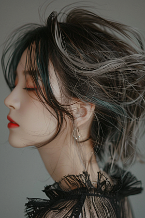 妆造发型艺术发型美妆摄影图