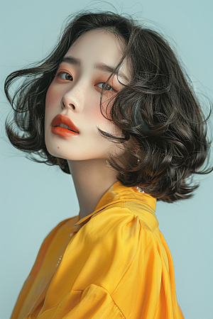 妆造发型唯美艺术发型摄影图