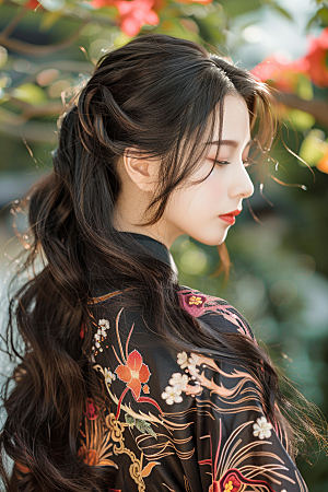 妆造发型彩妆艺术发型摄影图