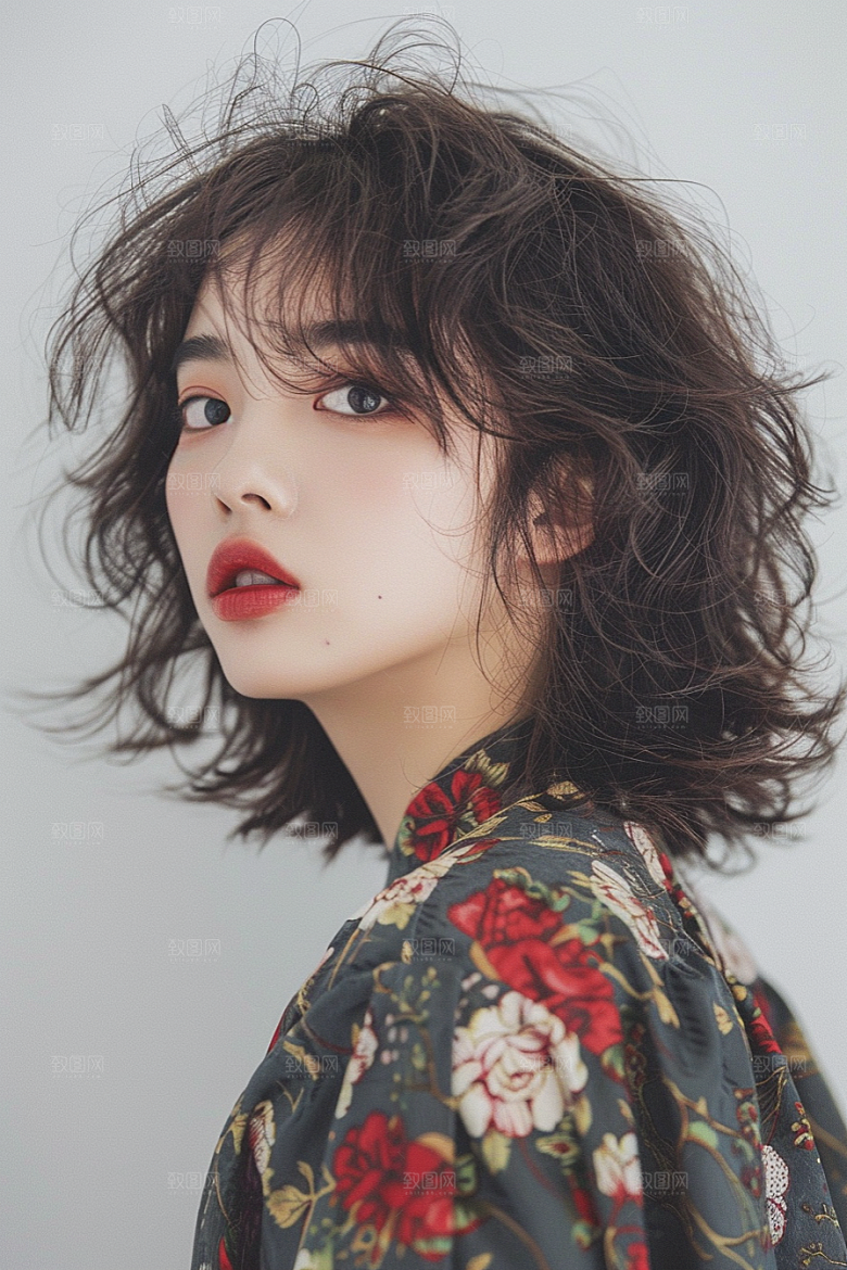 妆造发型唯美美妆造型摄影图