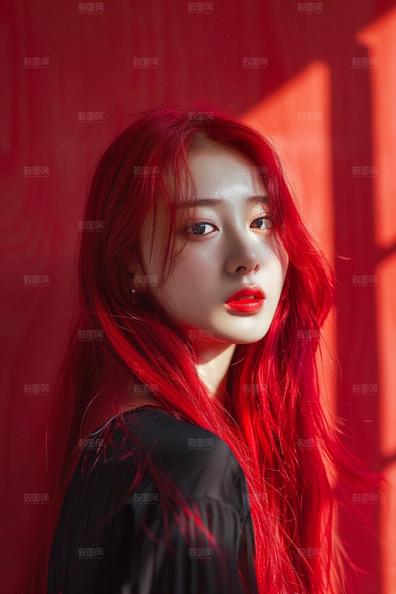 妆造发型美妆造型写真摄影图