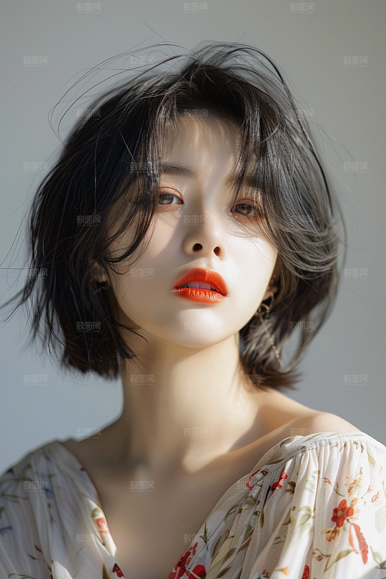 妆造发型艺术发型唯美摄影图
