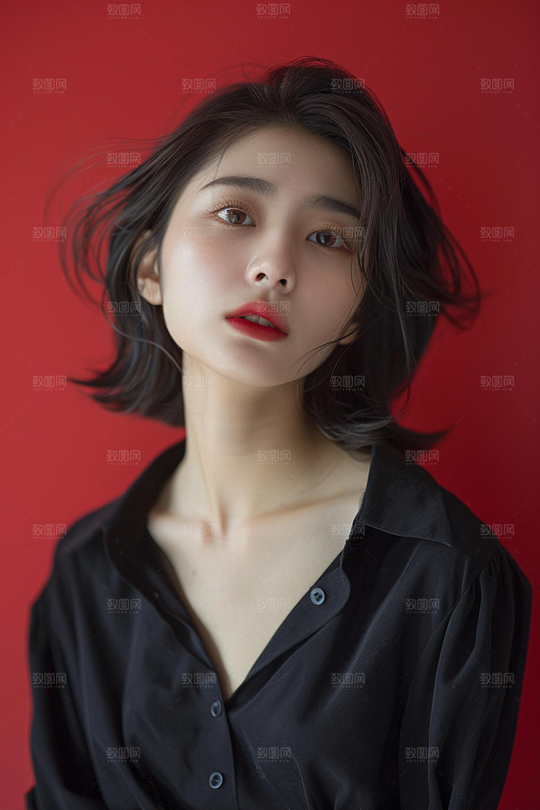 妆造发型人物美妆摄影图