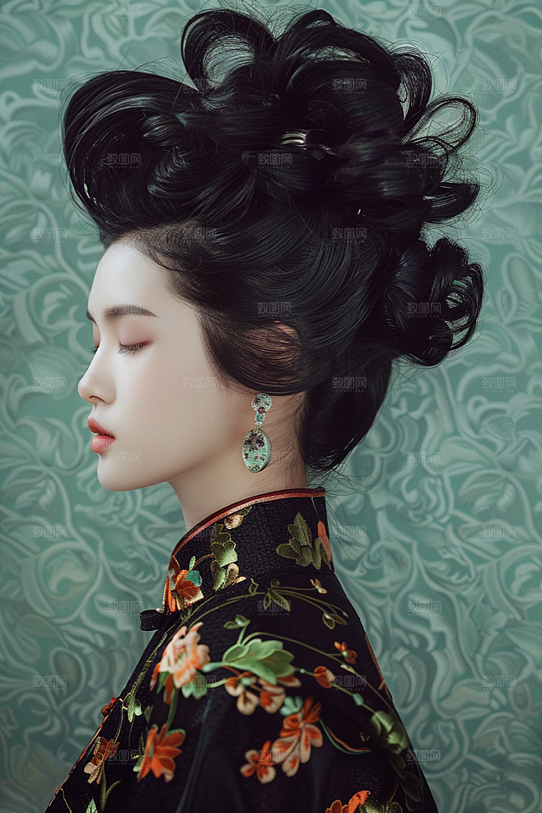 妆造发型彩妆高清摄影图