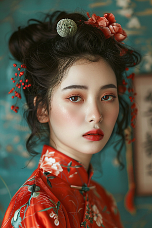 妆造发型唯美人物摄影图