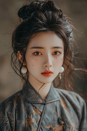 妆造发型彩妆艺术发型摄影图