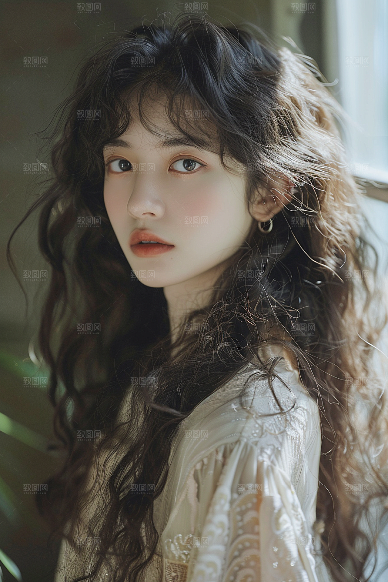 妆造发型人物美妆造型摄影图