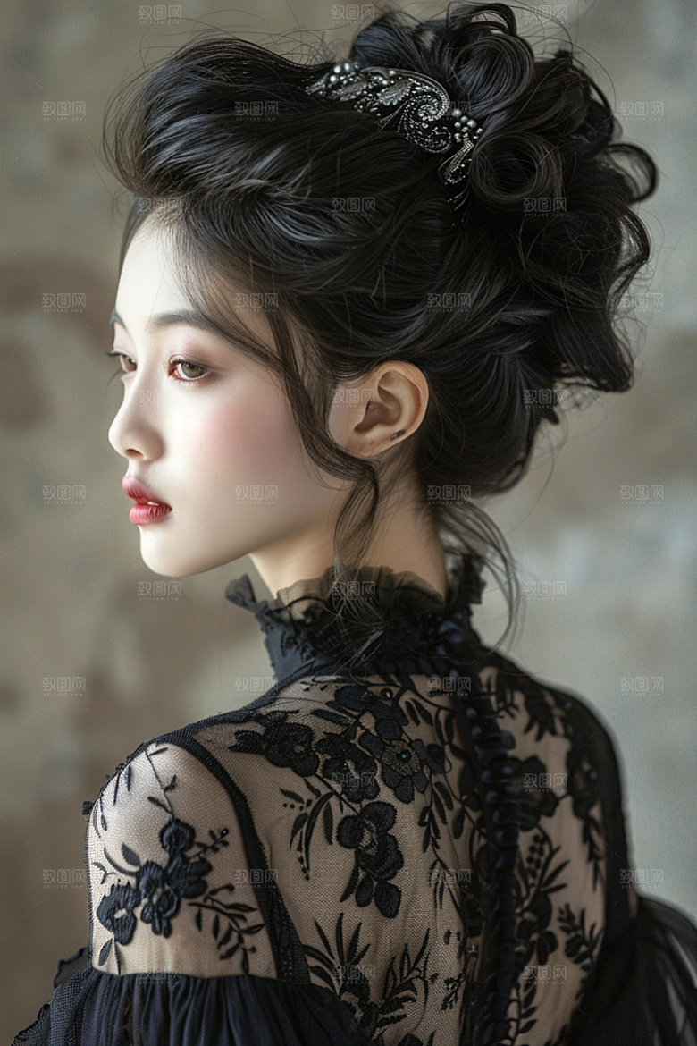 妆造发型唯美肖像摄影图