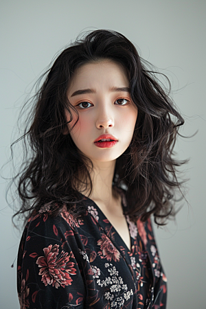 妆造发型美妆肖像摄影图