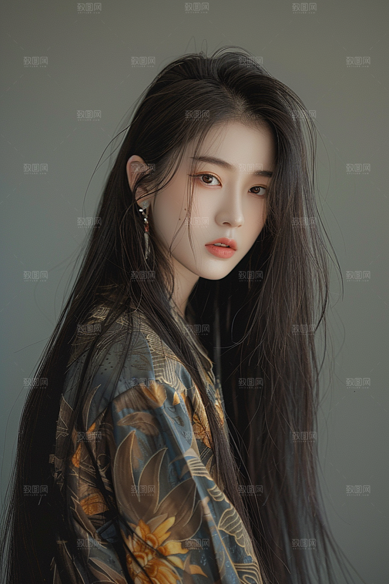 妆造发型艺术写真摄影图