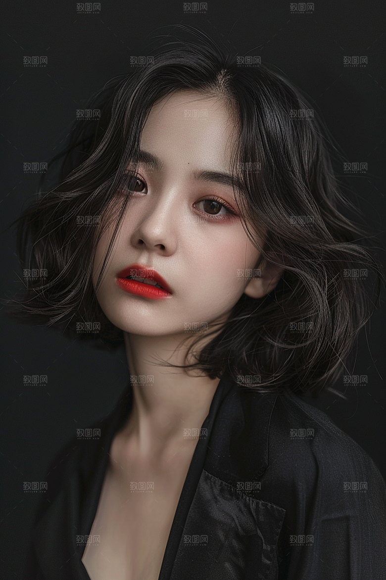妆造发型美妆肖像摄影图