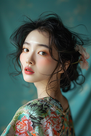 妆造发型艺术发型彩妆摄影图