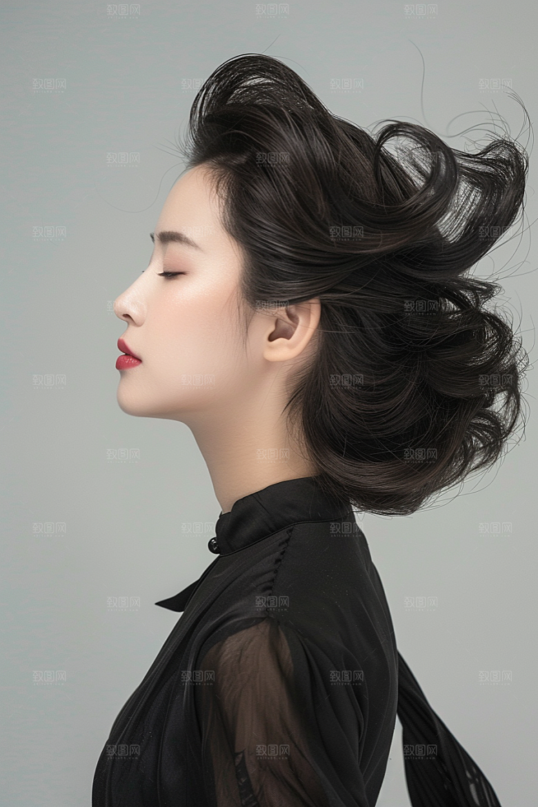 妆造发型艺术发型唯美摄影图
