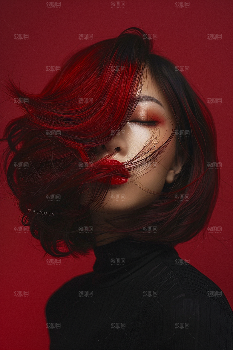 妆造发型美妆艺术发型摄影图