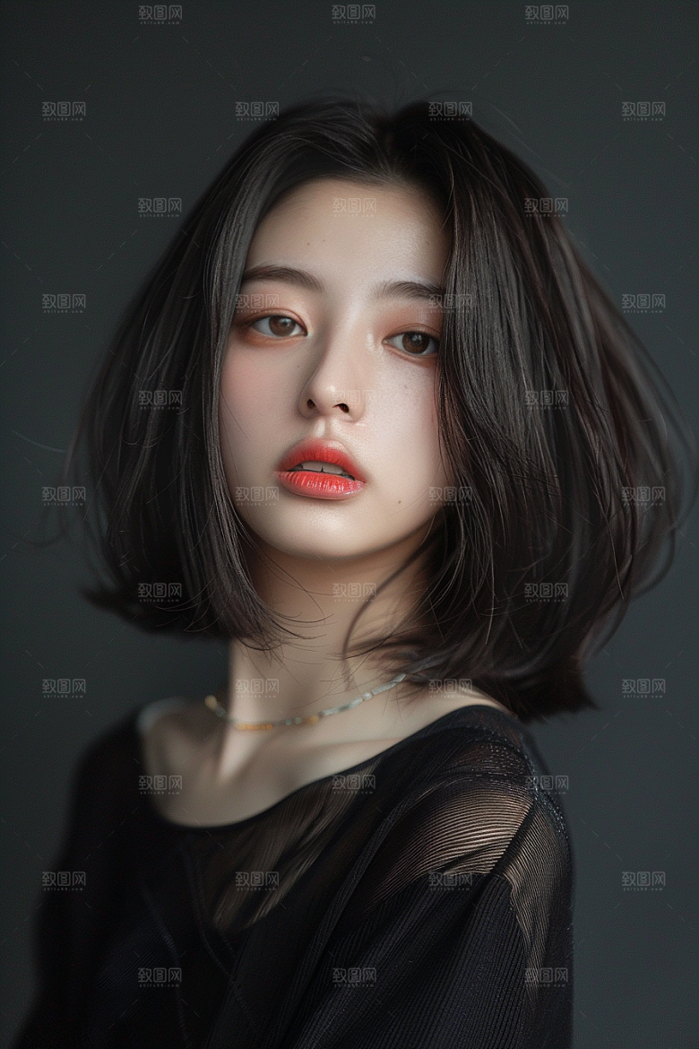 妆造发型美妆造型写真摄影图