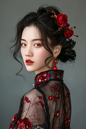 妆造发型美妆艺术发型摄影图