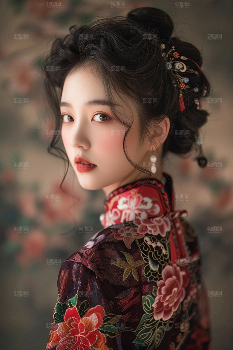 妆造发型美妆唯美摄影图