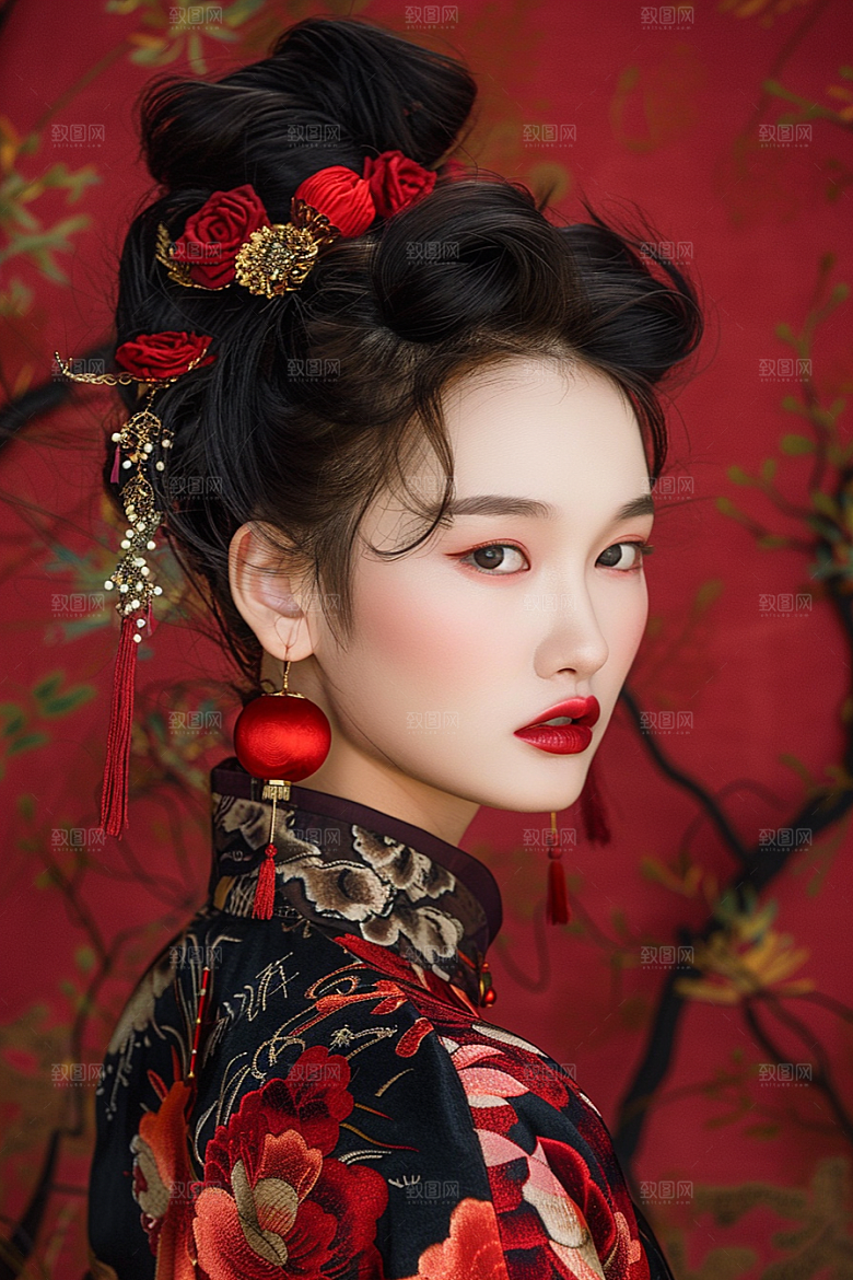 妆造发型唯美写真摄影图
