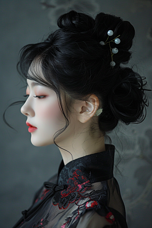 妆造发型写真唯美摄影图
