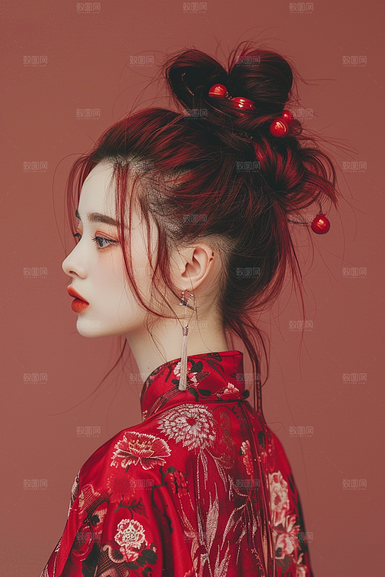 妆造发型唯美肖像摄影图