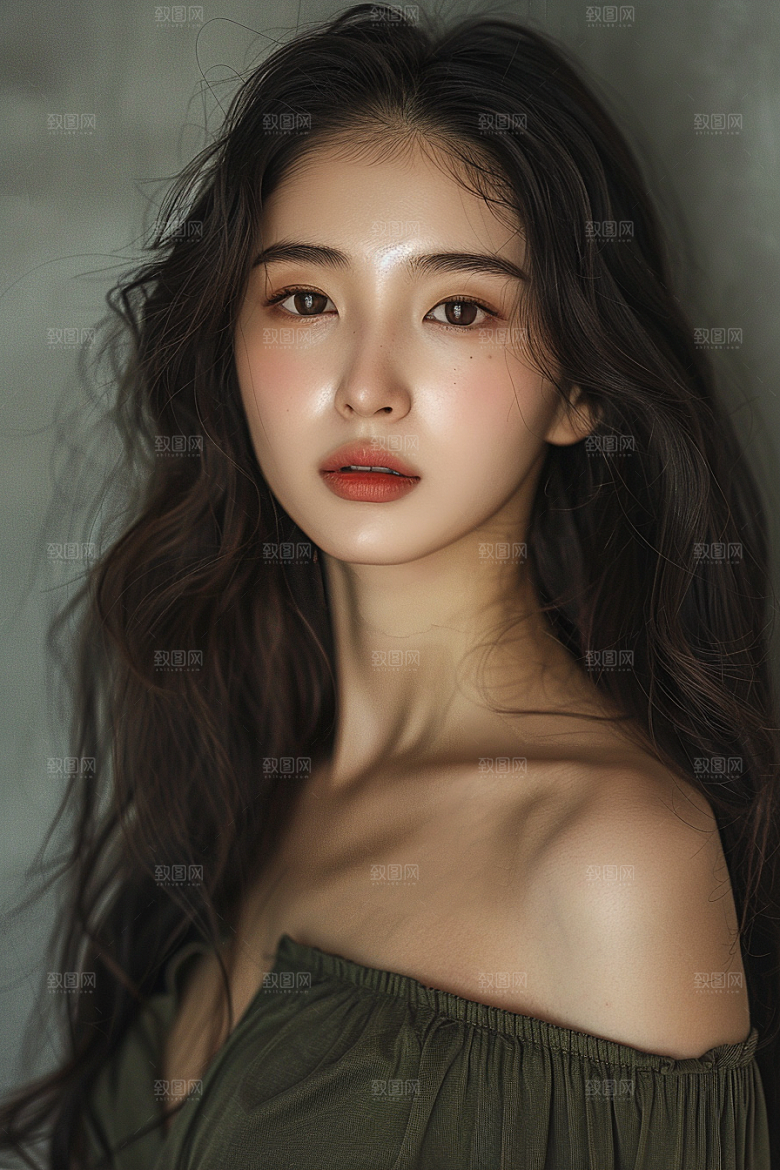 妆造发型美妆造型写真摄影图