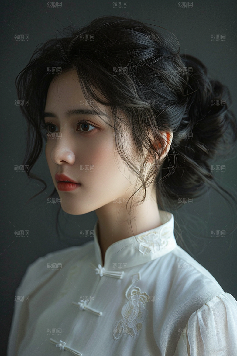 妆造发型唯美美妆摄影图