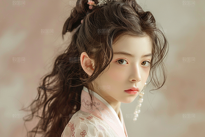 妆造发型唯美美妆造型摄影图