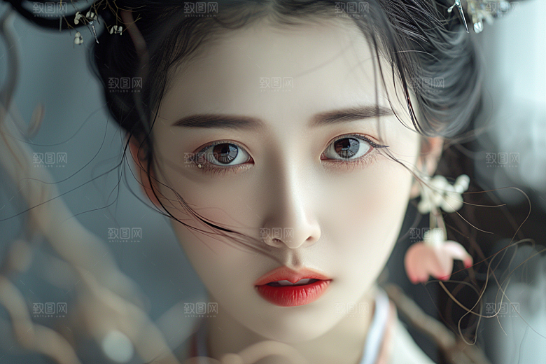 妆造发型彩妆艺术发型摄影图