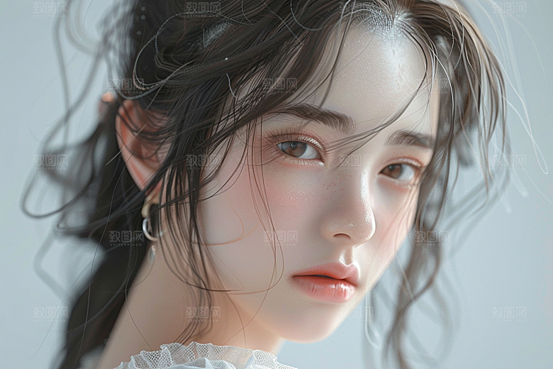 妆造发型美妆彩妆摄影图