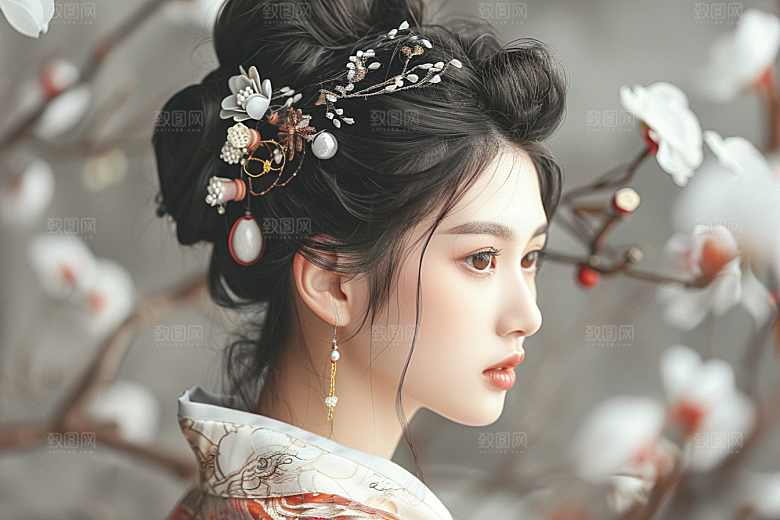 妆造发型唯美高清摄影图