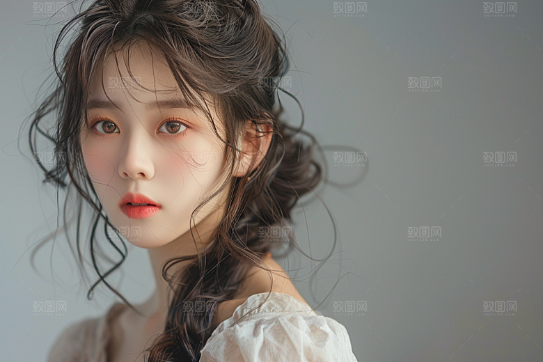 妆造发型美妆造型写真摄影图