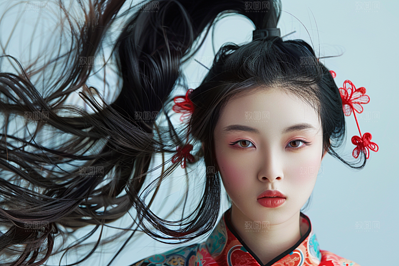 妆造发型唯美彩妆摄影图