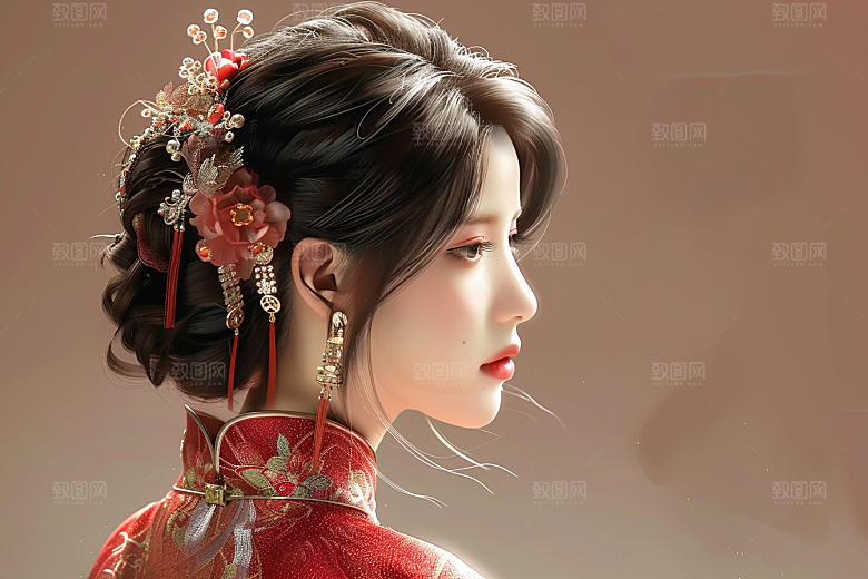 妆造发型人物艺术摄影图