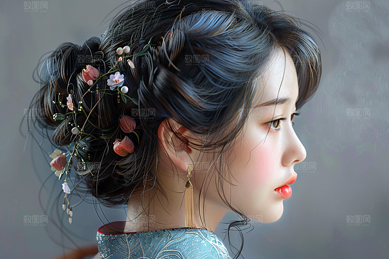 妆造发型肖像美妆造型摄影图