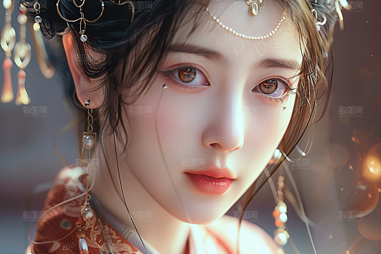 妆造发型美妆造型唯美摄影图