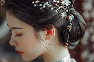 妆造发型彩妆艺术发型摄影图