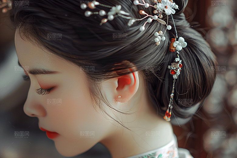 妆造发型彩妆艺术发型摄影图