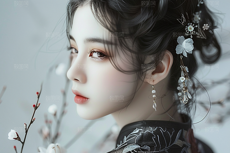 妆造发型美妆写真摄影图