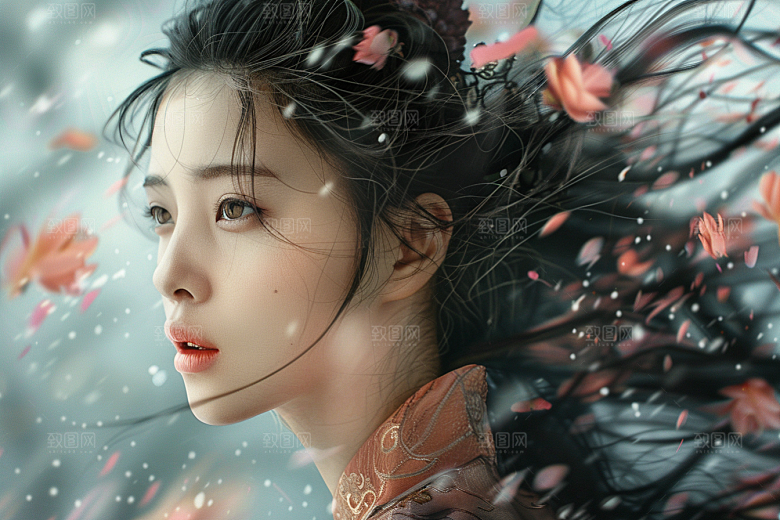 妆造发型美妆唯美摄影图