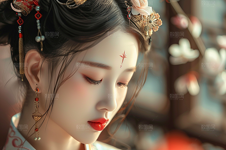 妆造发型唯美美妆摄影图