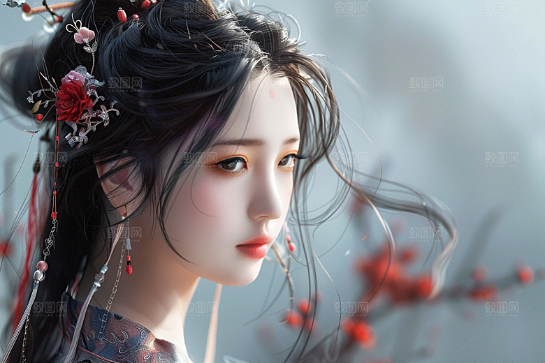 妆造发型美妆造型高清摄影图