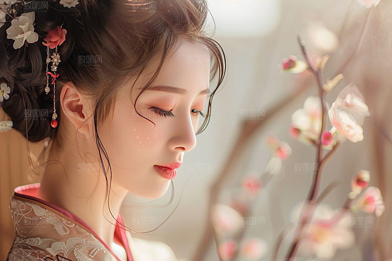妆造发型人物写真摄影图