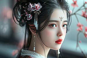 妆造发型肖像唯美摄影图