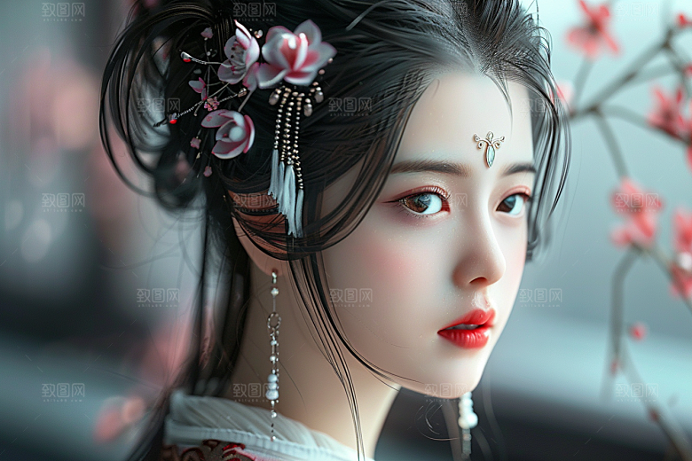 妆造发型肖像唯美摄影图