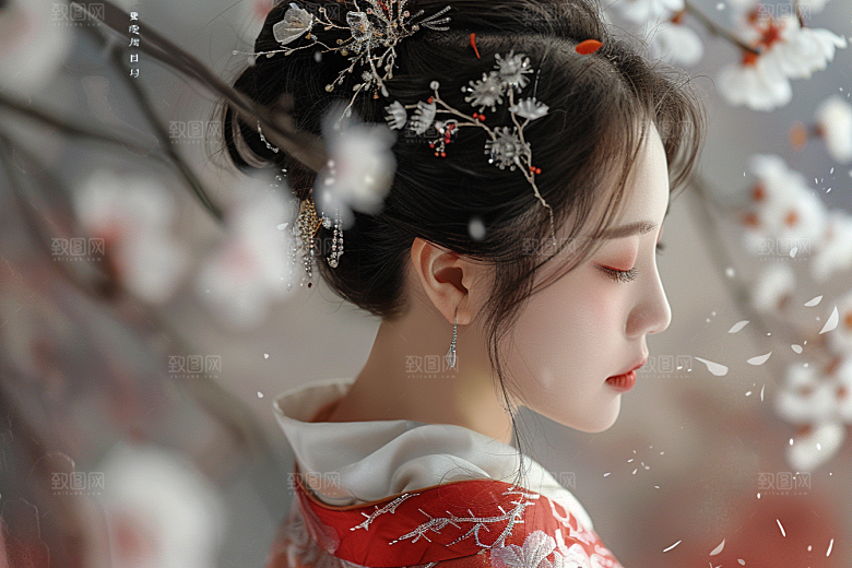 妆造发型人物写真摄影图